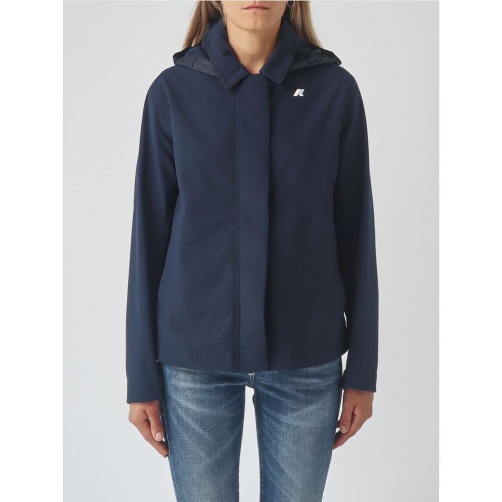 K-Way Women K-Way Bleizou Hooded Waterproof Nylon Jacket With Contrast Logo